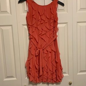 Cute Calvin Klein coral ruffles dress size 2.